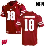 Men's Wisconsin Badgers NCAA #21 Arrington Farrar Red Authentic Under Armour Stitched College Football Jersey UW31Q14FF